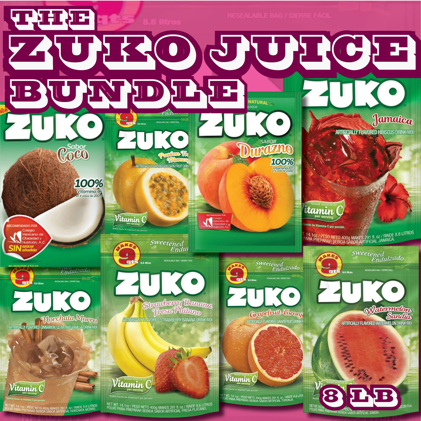THE ZUKO JUICE MIX BUNDLE 8 LBS